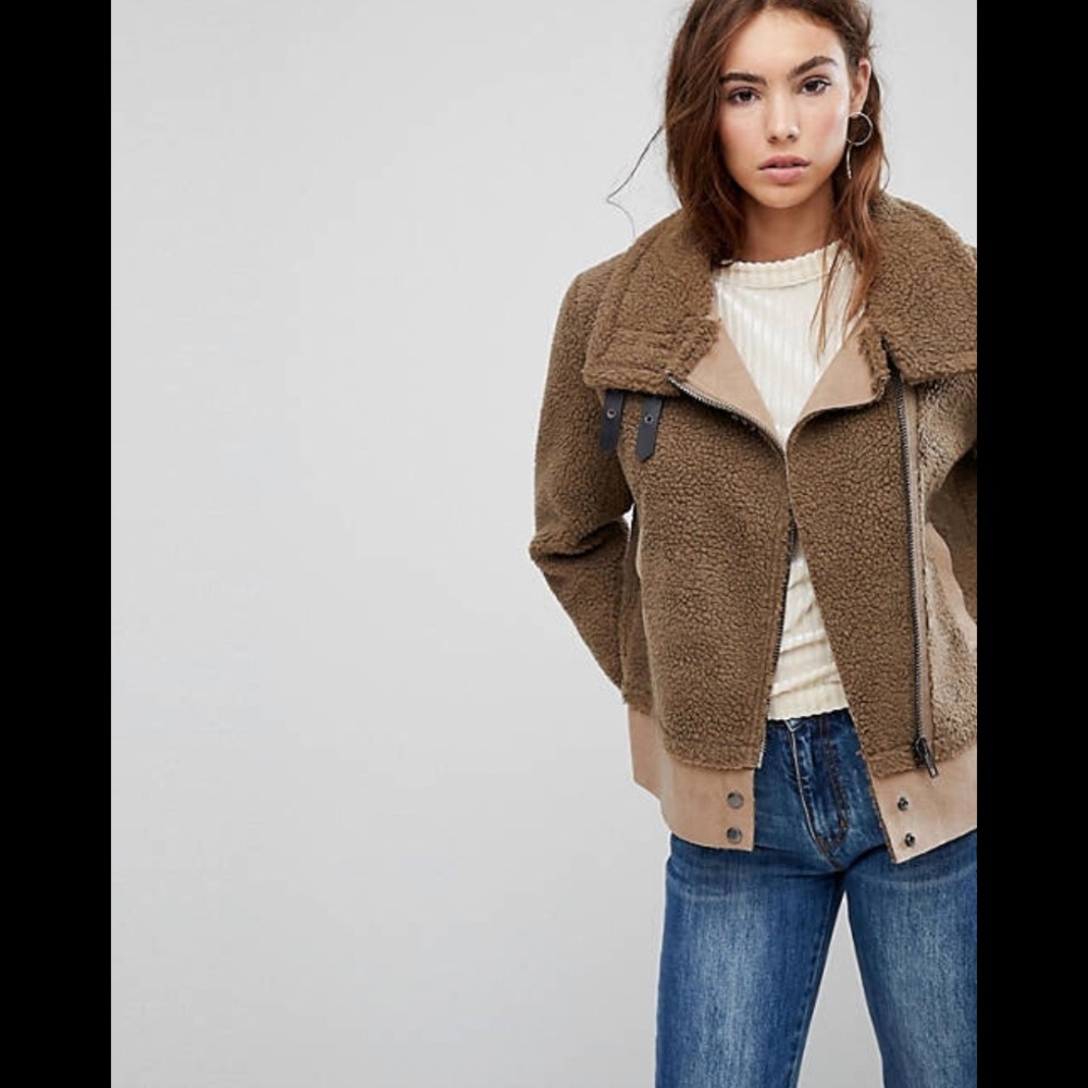 Aritzia EVIDNT Teddy Moto Jacket